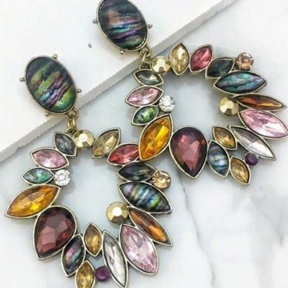 Jewelry - Dramatic Multicolor Gemstone Earrings